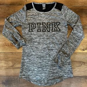 PINK long sleeve shirt, back, athletic
